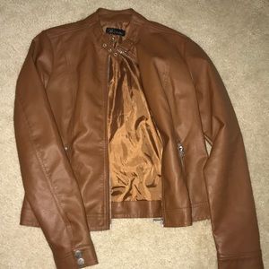 Baccini Tan Faux Leather Jacket